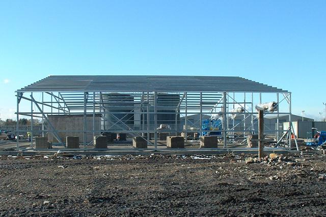 Steel frame of a building under construction